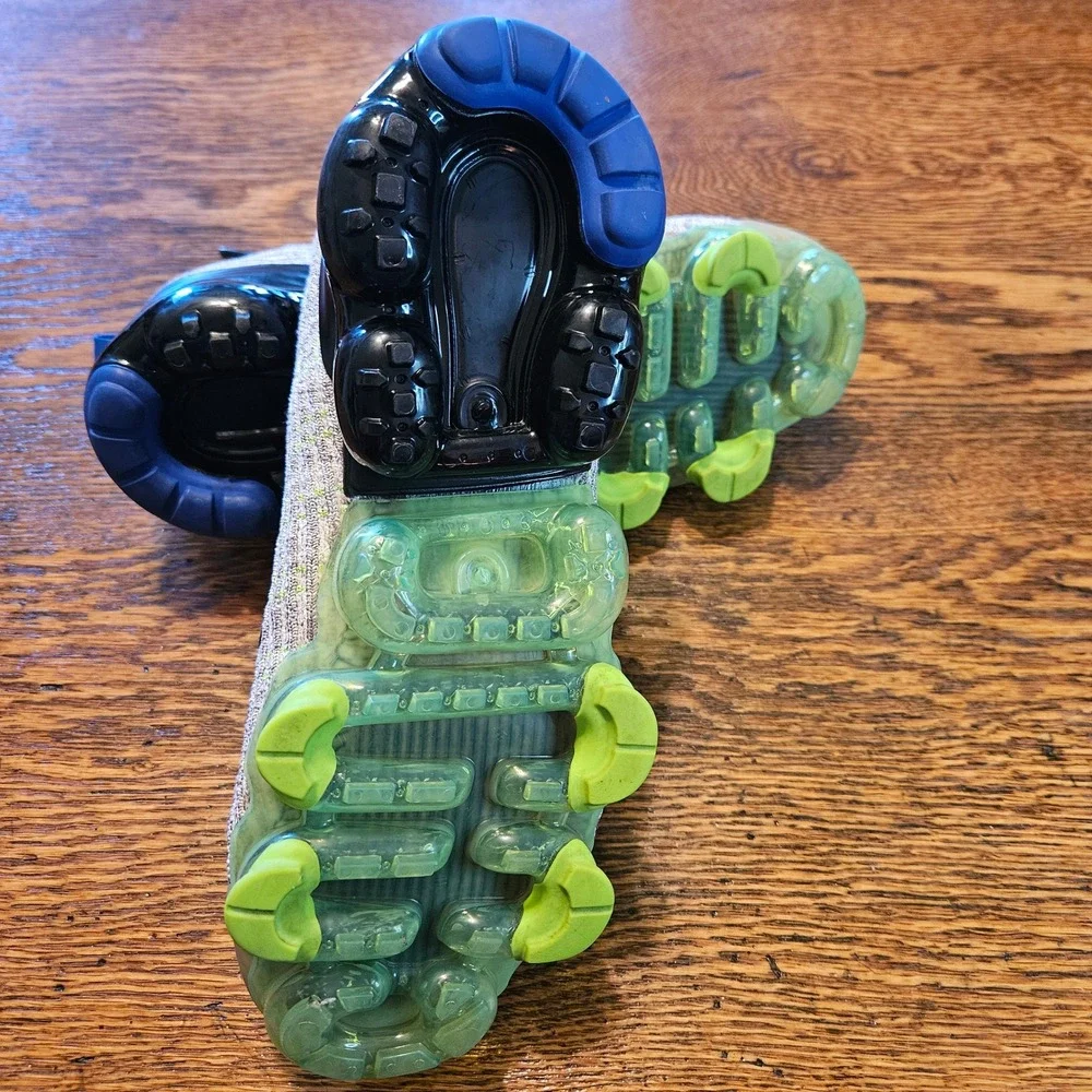 Nike Air VaporMax Flyknit 3‎ Kids Atmosphere Grey Electric Green Size 6.5Y